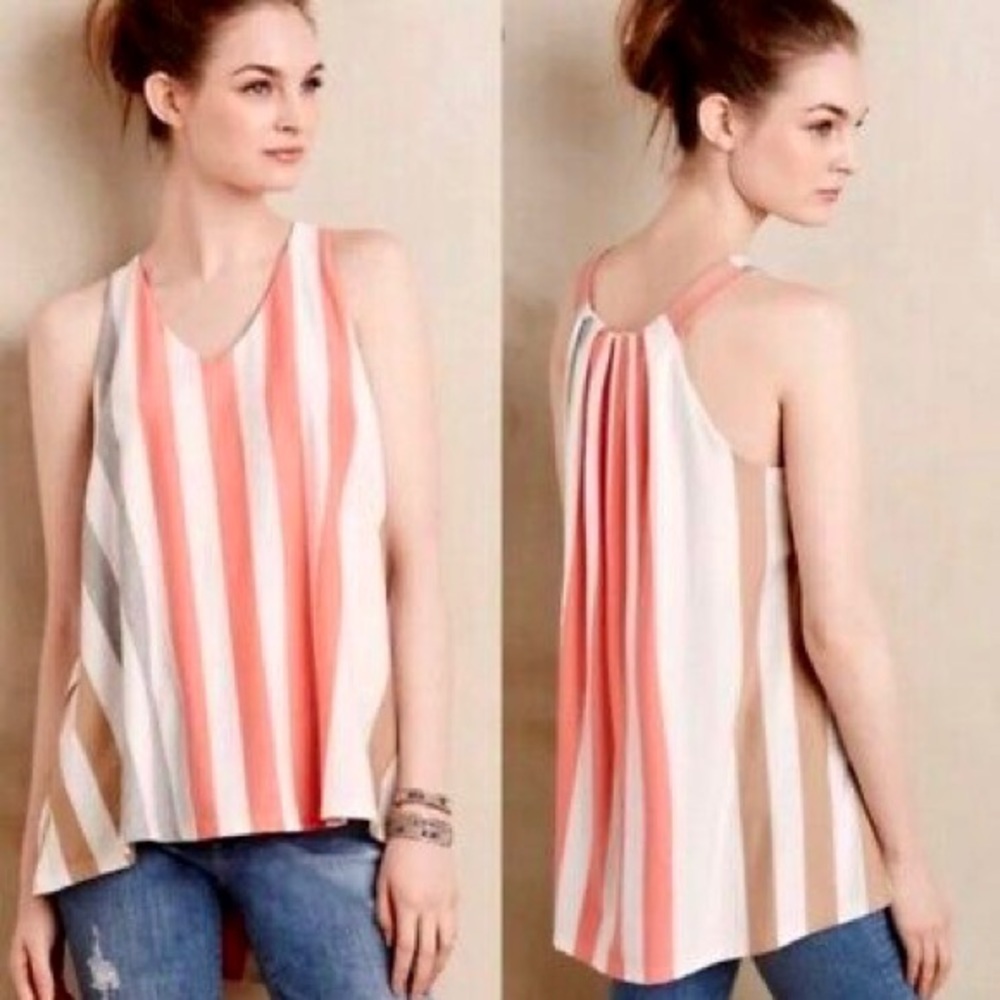 Summery Striped Anthropologie Tank TOP